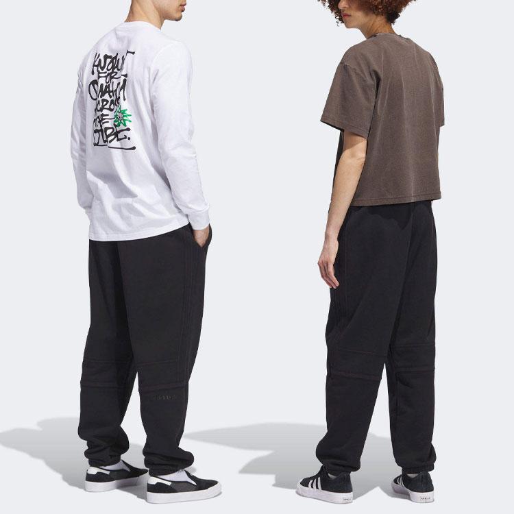 Adidas Originals Unifarbene Elastische Taille Bündchen Gestrickte Jogginghose Unisex Jogginghose Schwarz IJ6321