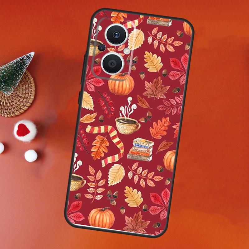 Autumn Leaves Fall Fox Pumpkin Case For OPPO Find X9 X8 X5 Pro OPPO Reno 11F 12F 13F 14F 7 8 Lite 10 11 12 13 14 Pro Cover