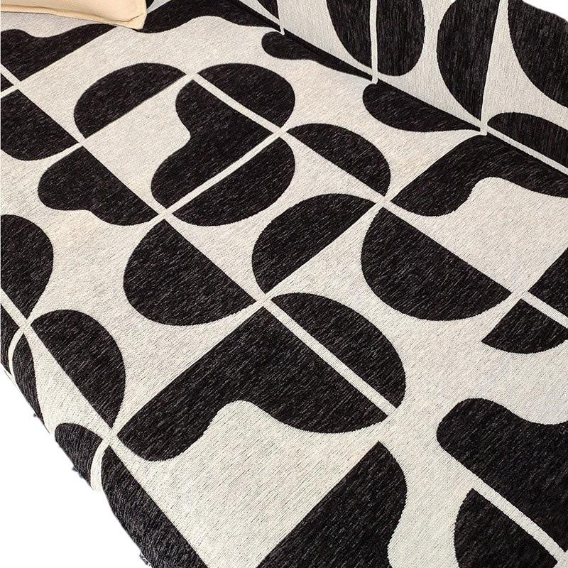 1.8 M Wide Chenille Zebra Pattern Fabric Chenille Cloth Sofa Cover Towel Black and White Geometric Flower