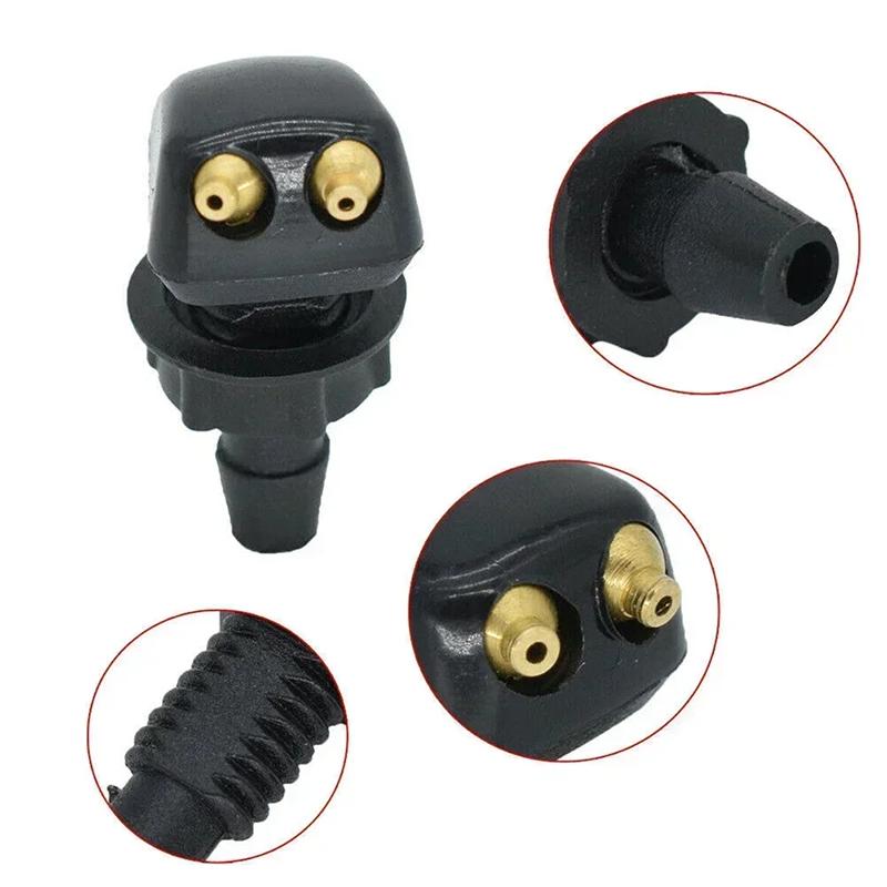 2Pcs Car Windshield Wiper Washer Spray Nozzle Fits Most Car Models Car Dual Holes Windshield Washer Nozzle Water Spray New