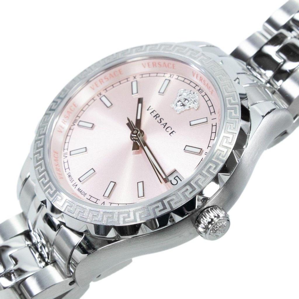Used Working Item Like New Versace Watch Quartz Ladies Helenium Pink Greca Pattern Medusa Swiss Made Beautiful Rare