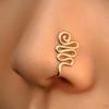Nose -Shaped Punk Tiny Charm Clamp Ring Stud for Jewelry