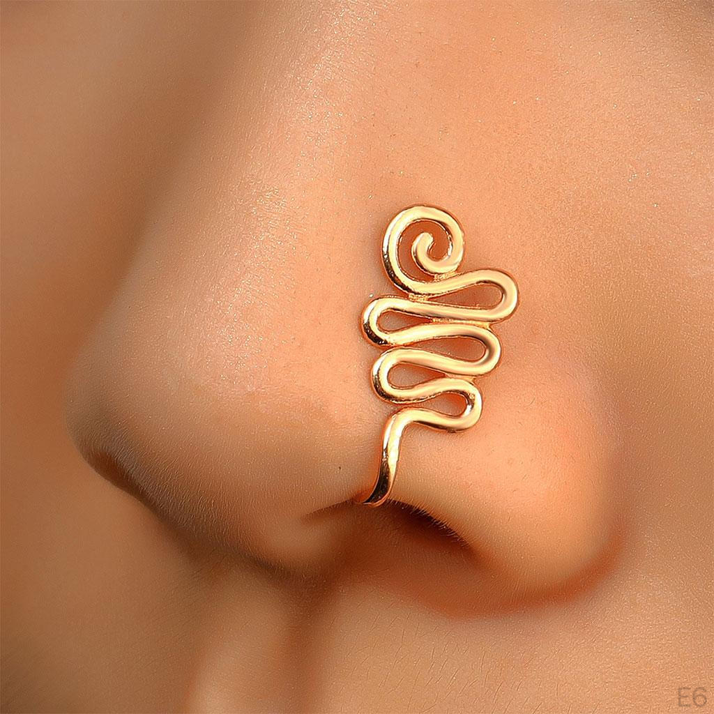 Nose -Shaped Punk Tiny Charm Clamp Ring Stud for Jewelry