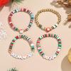 European-American Snowman Beaded Bracelet Set: Versatile Polymer Clay Christmas Jewelry Gift