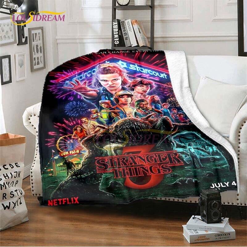 Horké hororové filmové deky Stranger Things na postele Měkká tenká deka Velikost Queen Římský dekor Zimní povlak na přikrývku Dětský dárek Piknik