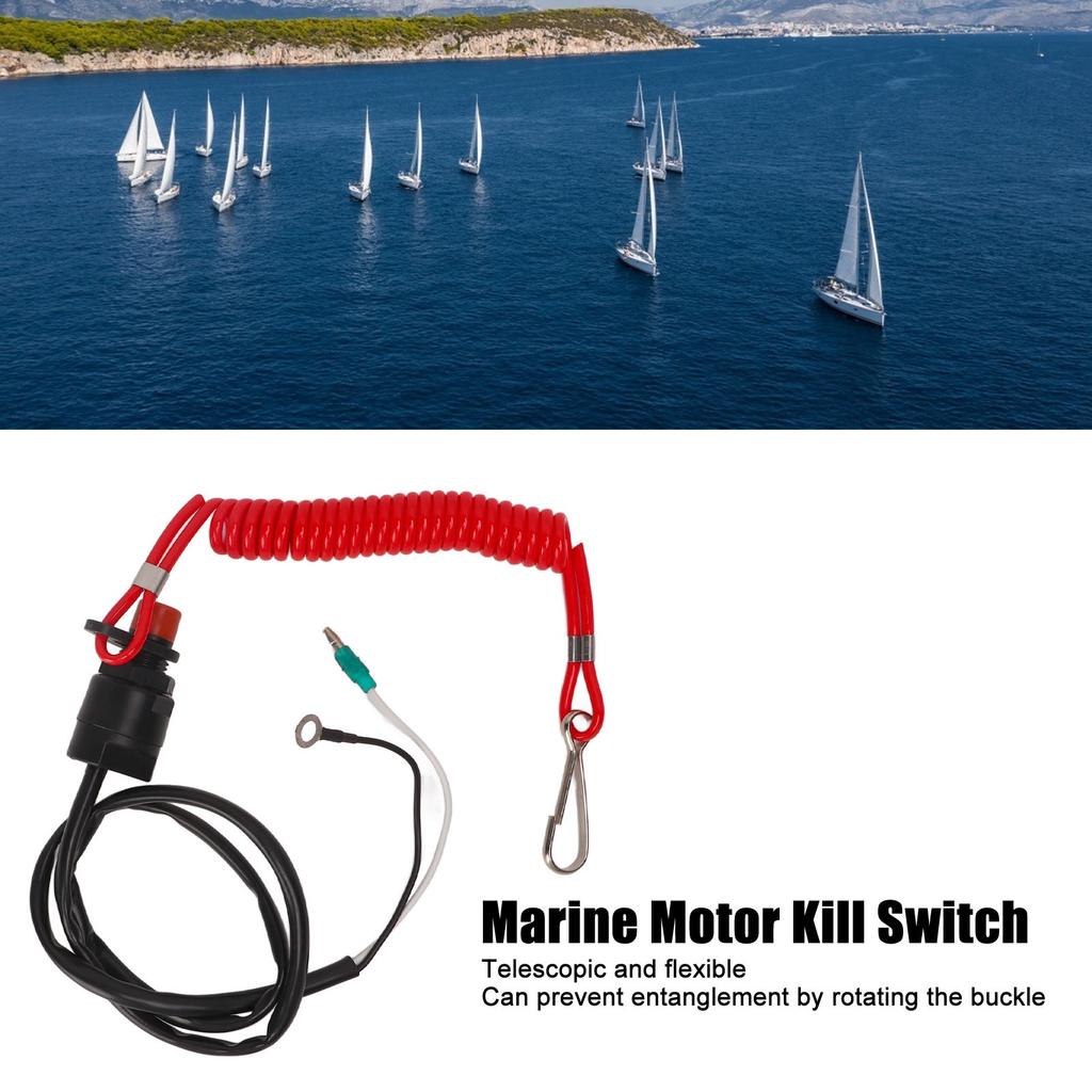 Outboard Engine Kill Switch ABS Waterproof Telescopic 75mm Marine Motor Flameout Switch for T30 T15
