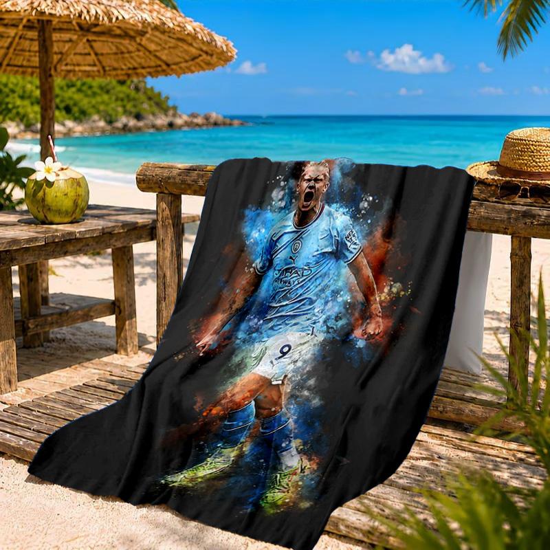 Haaland's Number 9 Journey Beach Towel, Quick-drying, Easy To Care For, Suitable for Both Fitness and Beach Vacations,Sports Essential