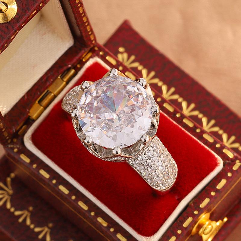 2026 Big Crown Women s Fashion Ring Six-Claw Atmospheric Queen Diamond Ring Jewelry no. 6