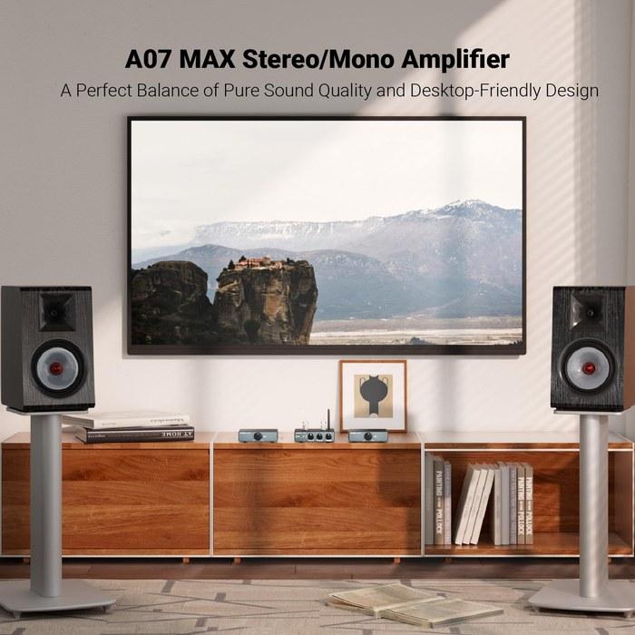 AIYIMA A07 MAX HIFI Power Amplifier, 2-Channel, TPA3255 Class D, 300W x2, 600W Bridged, with Power Adapter