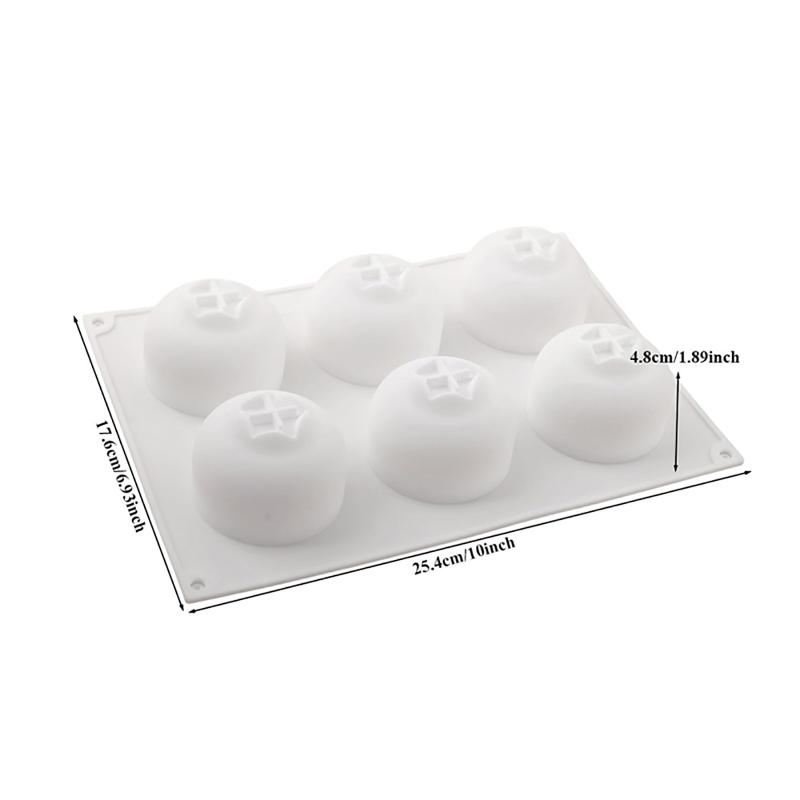 6 Cavity Blueberry Design Mousse Cake Mold Fruit Shaped Dessert Mold Diy Silicone Baking Mold For Chocolate Pudding Bakeware