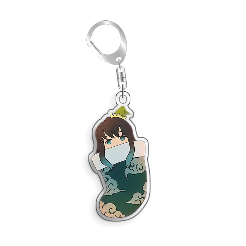 For Demon Slayer Genya Shinazugawa Tsuyuri Kanao Rengoku Kyojuro Acrylic Selfmade Cartoon Anime Keychain Pendant Toy Gift 5cm