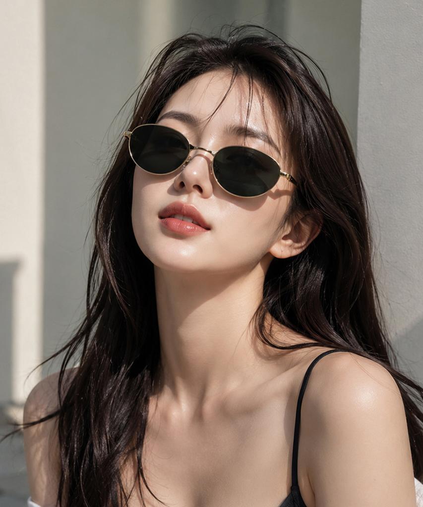 Tuditeo Acm Vintage Slim Metal Sunglasses Nylon Tinted Lenses C3 Gold Khaki