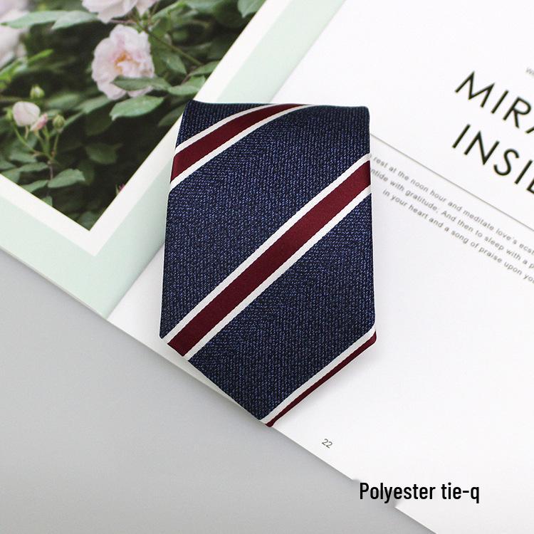 2024 Men's Jacquard Polyester Silk Tie - Floral and Stripe Design