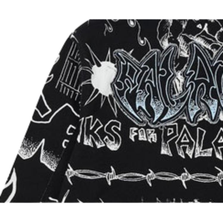 Palace X Lotties Kollaboration Handbemalte Blumenjacke Unisex Oberbekleidung Schwarz P20JK002