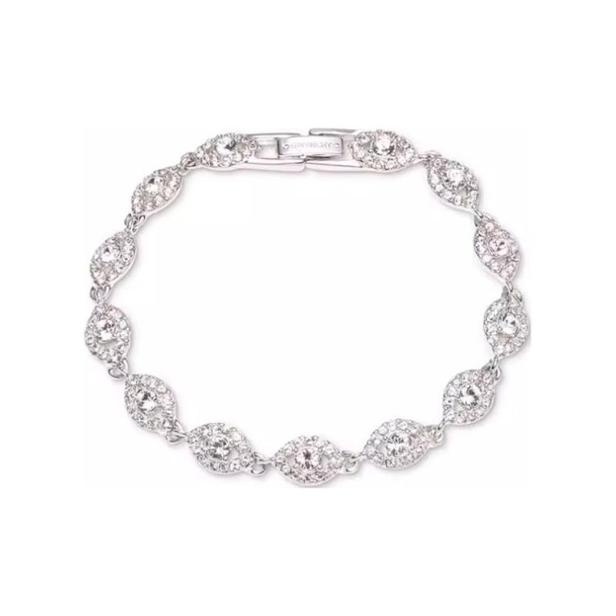 Givenchy Black Label Series Funkelnder Sternen-Hochwertiges Vielseitiges Kristallarmband Unisex-Armband Silber Weiß-Kristall 60511313-NY0 Without Gift Box,F,Silver white