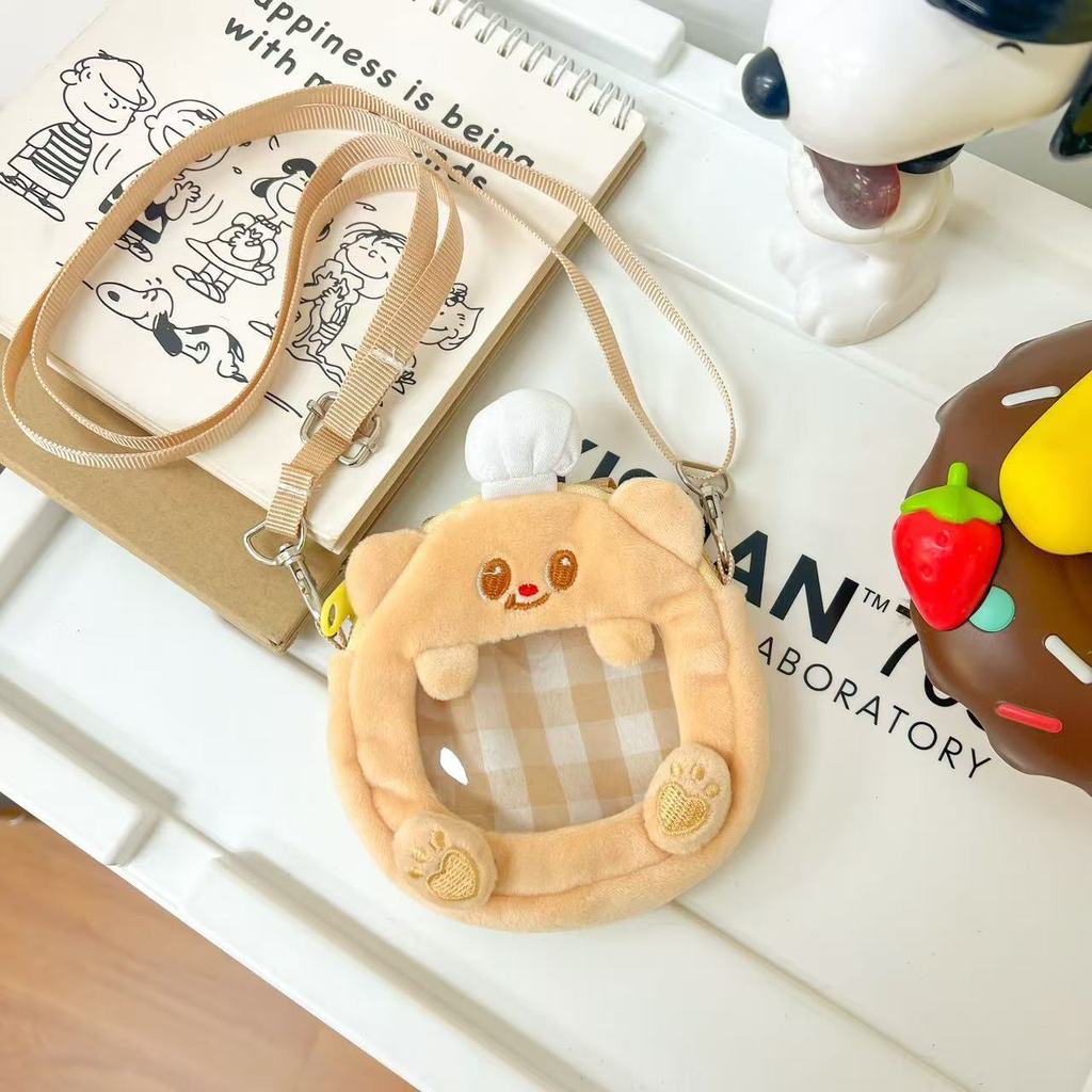 Butter Bear Plush Tote Bag With Zipper Closure For Daily Use