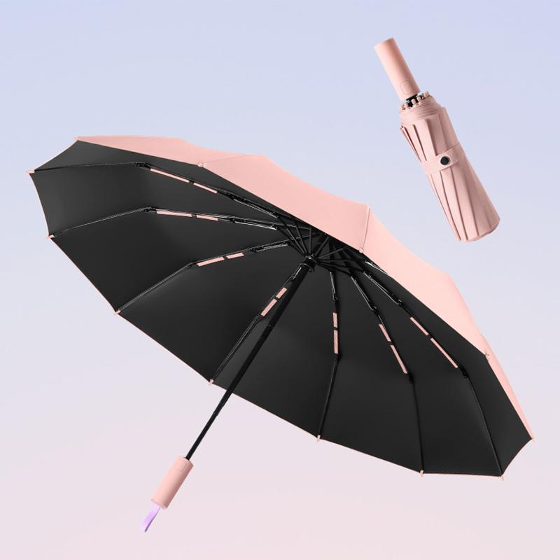 Новый автоматический зонт для женщин складной зонт от солнца ветрозащитный прочный — фото 14