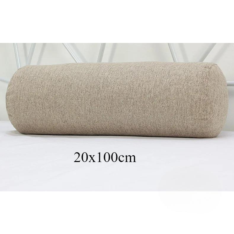 Long Pillow for Beds Cylinder Support Waist Leg Cushion Simple Solid Color Sun Lounger Backrest Pad Home Office Decor