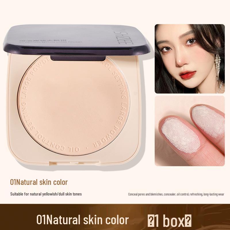 Mingxi Zhi Dual-Use Setting Powder: Touch-ups, Concealing, Oil Control, Long-lasting, Non-caking, Large Compact.