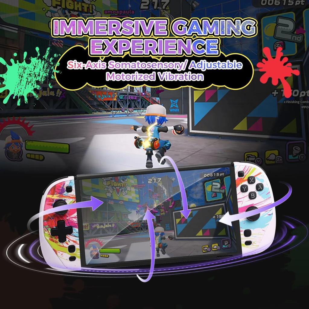 IINE Split Graffiti Joypad Auto-fire Wake up Function Attach Hand Strap Compatible Nintendo Switch/ Switch OLED