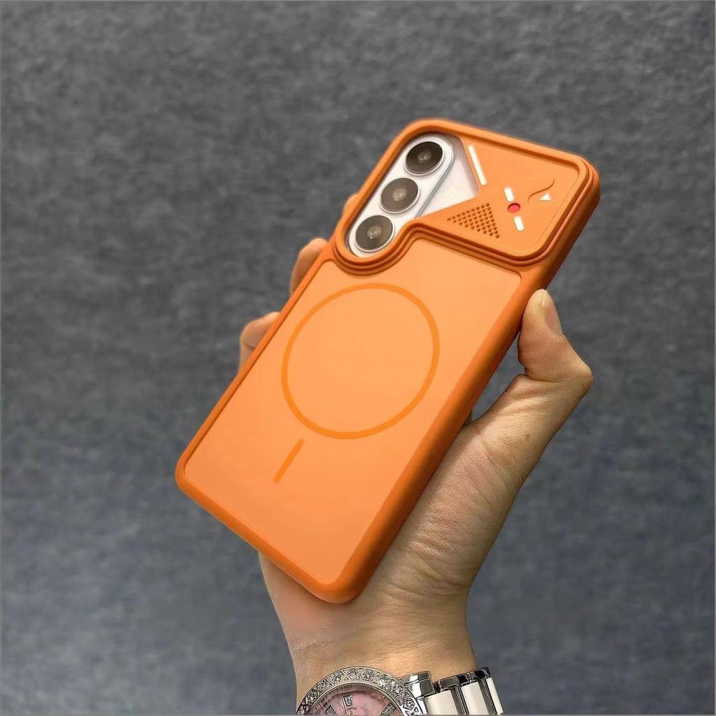 Applicable to Samsung S26Ultra mobile phone case, skin contrast color matte, magnetic suction S26 anti-drop mecha wind frame