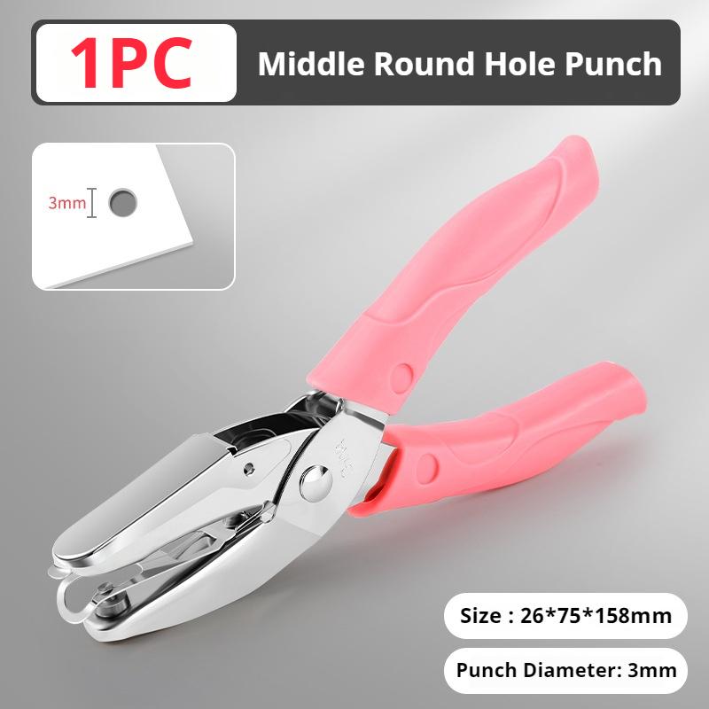 Single Hole Puncher Capacity 1.5/3/5/5.5/6 mm Hole Puncher Hand Paper Cutter Paper for Scrapbooking Tool Office School Supplies