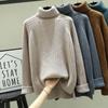 Fashionable Loose Knitted Sweater for Women with High Collar Autumn Outfits Tops