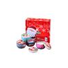 4-Piece Christmas Tin Scented Candle Gift Set with Soy and Dried Flower Decor for Holiday Home Decor