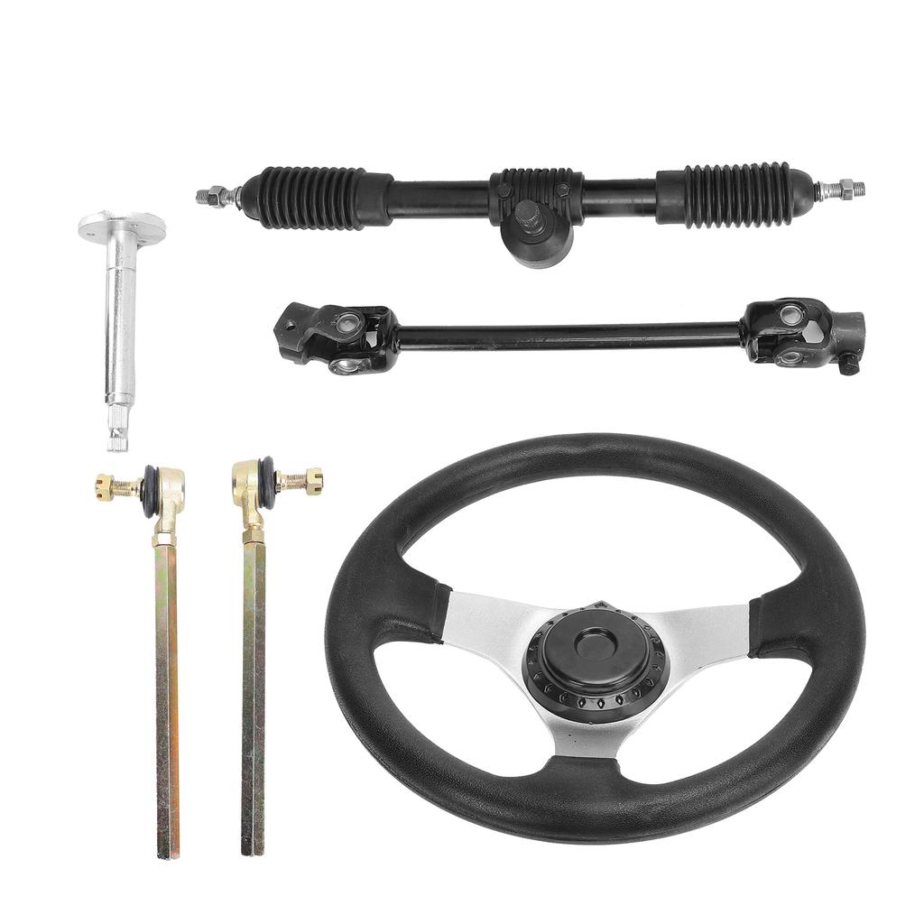 Steering Wheel Tie Rod Rack Go Kart Quad Assembly Set Replacement for 150cc‑250cc Engines
