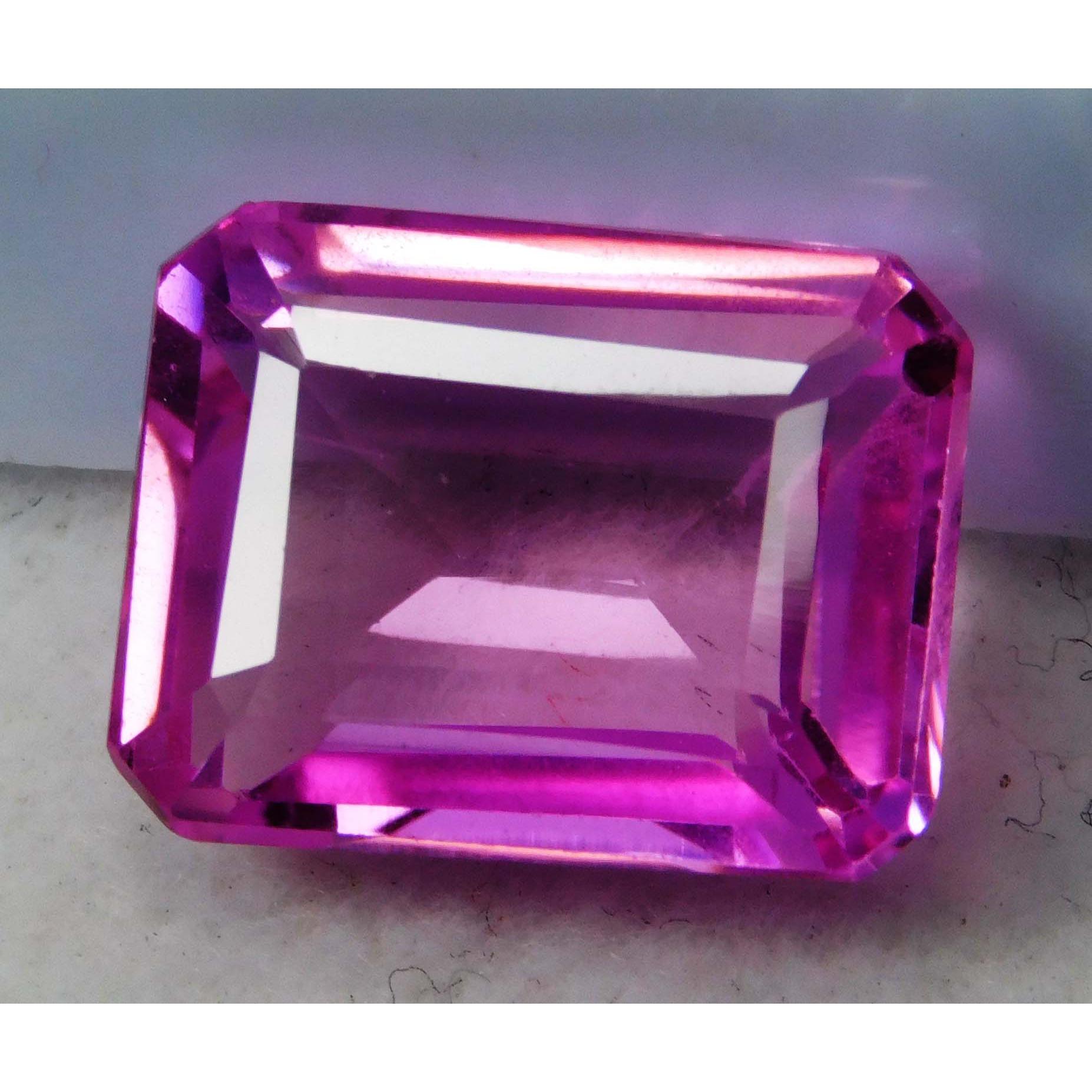 

Natural Pink Sapphire Excellent Cut 10 Ct Loose Gemstone CERTIFIED Emerald Cut A-4288 12 mm approx рожевий