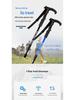 Ultralight Adjustable Hiking Poles with Curved Handle, Aluminum Alloy 6061, Three-Section Off-Road Walking Stick N101
