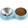 eing Dog Bowls Double Dog Water and Food Bowls Stainless Steel Bowls with Non-Slip Resin Station and Bling Rhinestones, Pet Feeder Bowls for Puppy