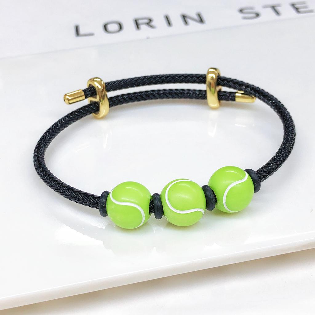 New Sports Ball Beaded Bracelet Adjustable Wrist Football Basketball Baseball Tennis Jewelry for Men Women Teen Fashion Gift