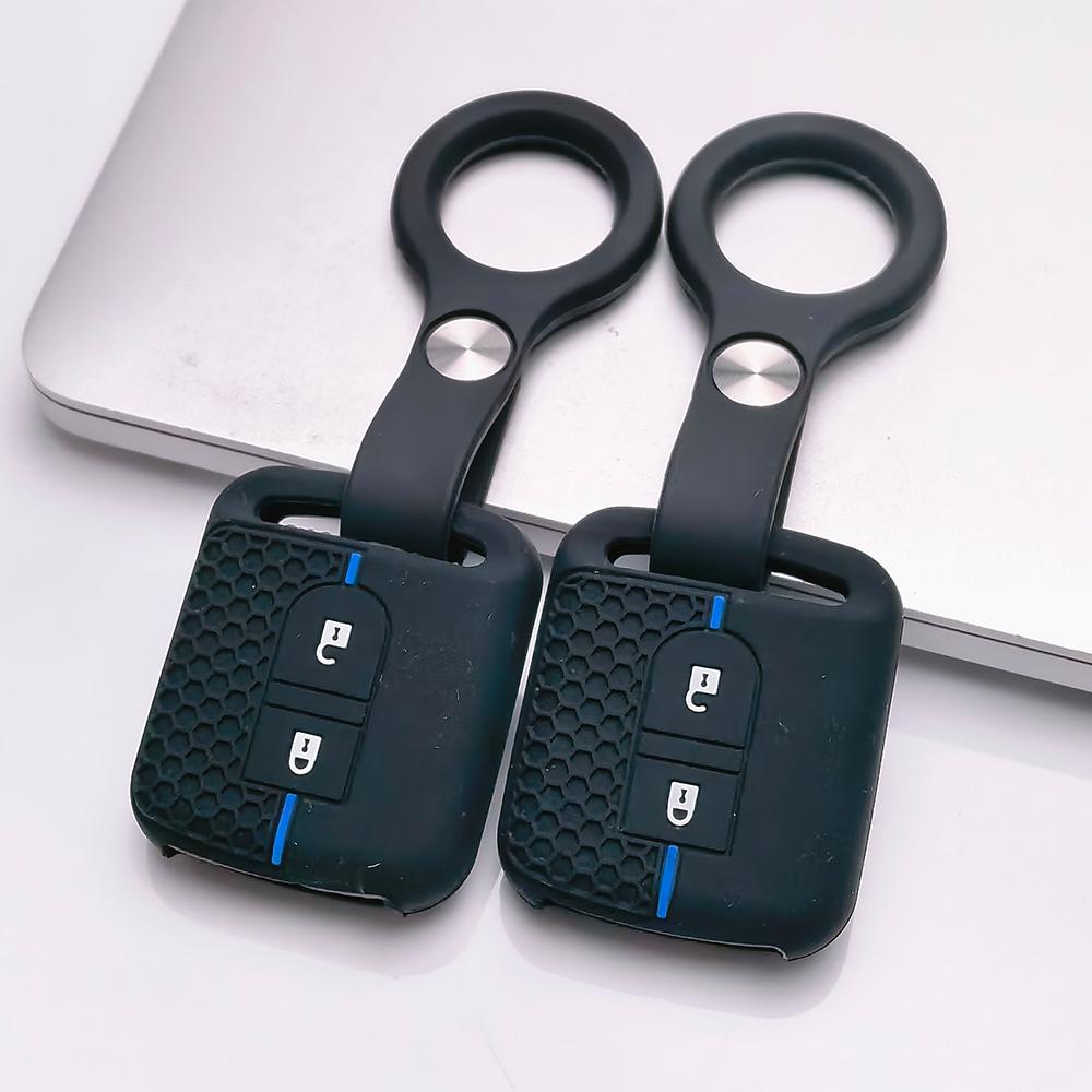 Key Fob Cover for Nissan Qashqai Micra Tiida Sunny Livina Sylphy with Keychain Anti-Scratch Surface Shockproof Structure Soft Grip Texture