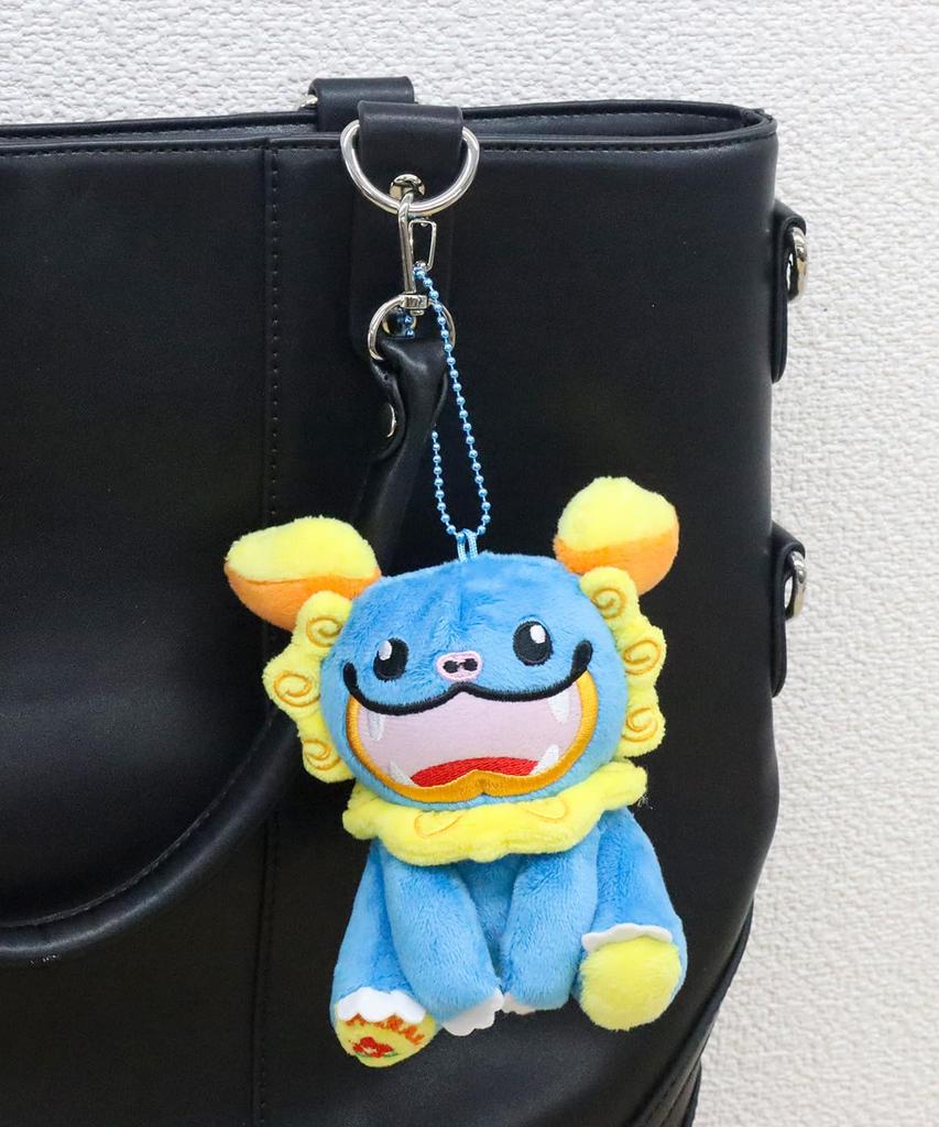 Take Off Okinawa Serie Shisa Plüschtier mit Kugelkette, Blau