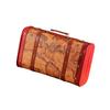 Multi Functional Wooden Chest with Faux Leather Handle Portable Carrying Case Home Decoration Travel Storage Solution