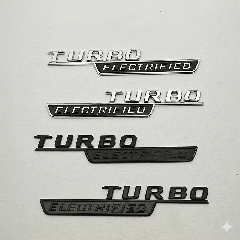 2 SZTUKI 3D TURBO ELEKTRYCZNY Błotnik Odznaka Emblemat Logo Naklejka Do Samochodu Mercedes Benz AMG W206 C63 Hybrydowego Akcesoria do Stylizacji