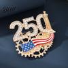 Rhinestone Number Brooch Women 3D 250 Rhinestones Mechanical Gear