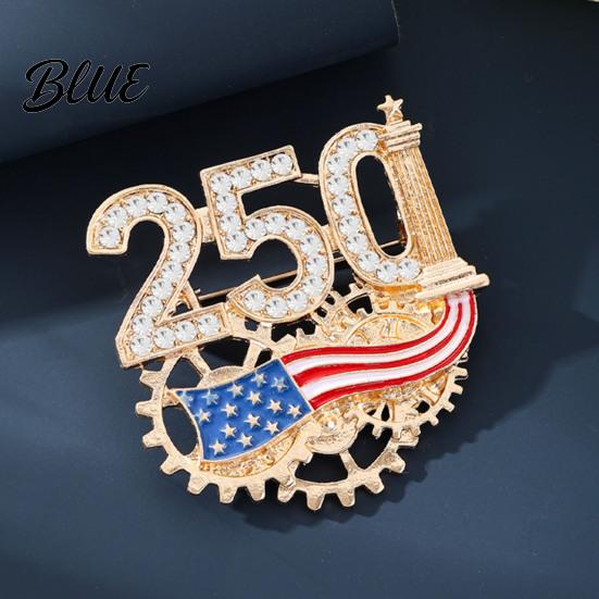 Rhinestone Number Brooch Women 3D 250 Rhinestones Mechanical Gear