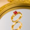 Exquisite super flash zircon ring for girls, light luxury, high-end sense opening adjustable ring, simple real gold electroplating