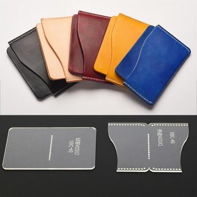 2 Pieces / Clear Acrylic Card Sleeve Pattern Stencil Template Set Leather Craft DIY for Beginners