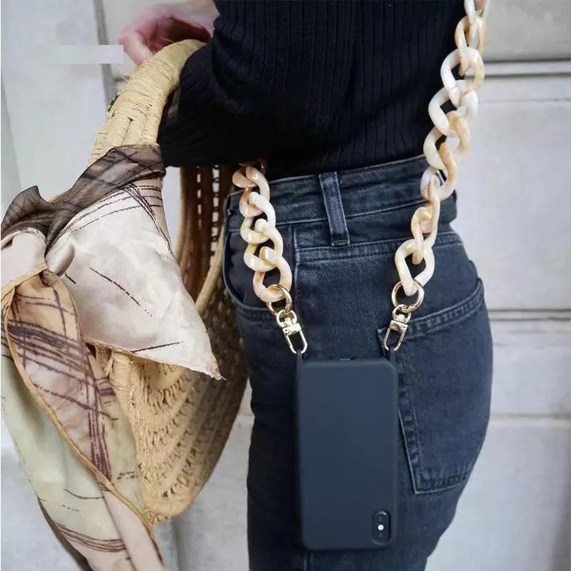 

120CM Long Mobile Phone Lanyard Case Chain for Women Acrylic Bag Chain Cell Mobile Shell For Iphone 12 13 14 15 16 Pro Max For iPhone 12 Mini&Case & Strap