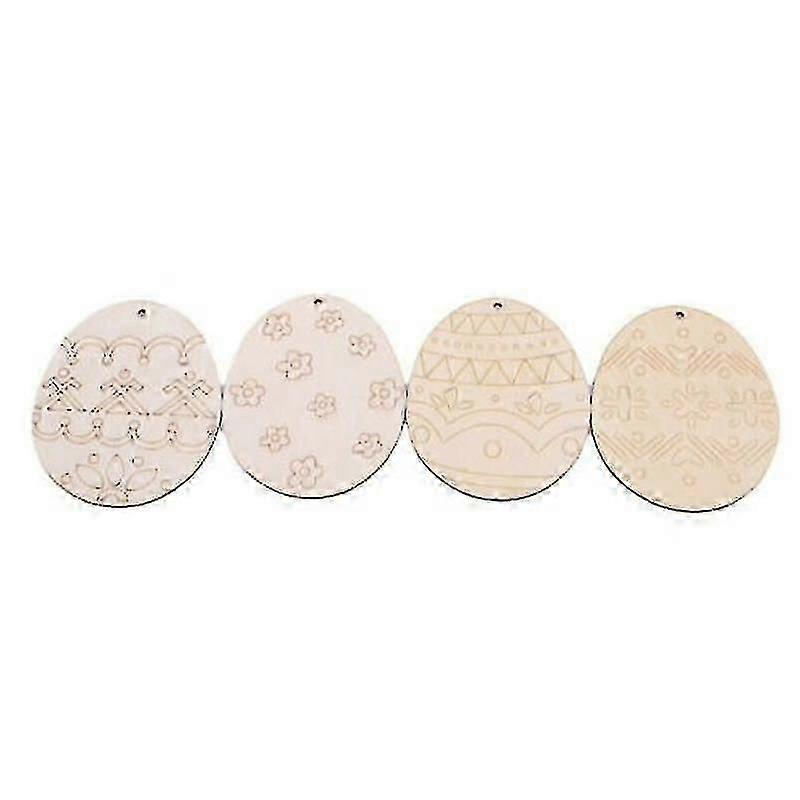 Wooden Party Decor Easter Eggs Crafts Wood Chip Festival Hanging Ornaments