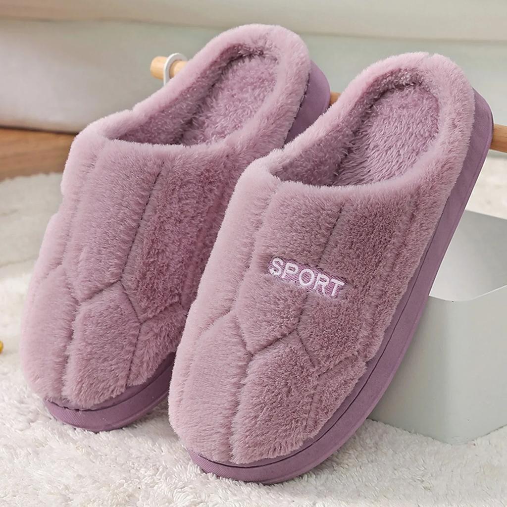 Fashion 2024 New Fur Slippers House Women Fluffy Slides Winter Warm Plush Slipper Bedroom Couples Comfortable Soft Toe Wrap Cotton Shoes