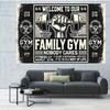 2D flat design single-piece installation home gym welcome background suitable for home workouts and birthdays