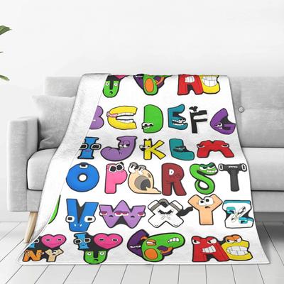 Koc z Alphabet Lore Pokrowiec Polarowy Litery Ciepły Koc Narzuta do Sypialni Sofa Sypialnia Kołdra