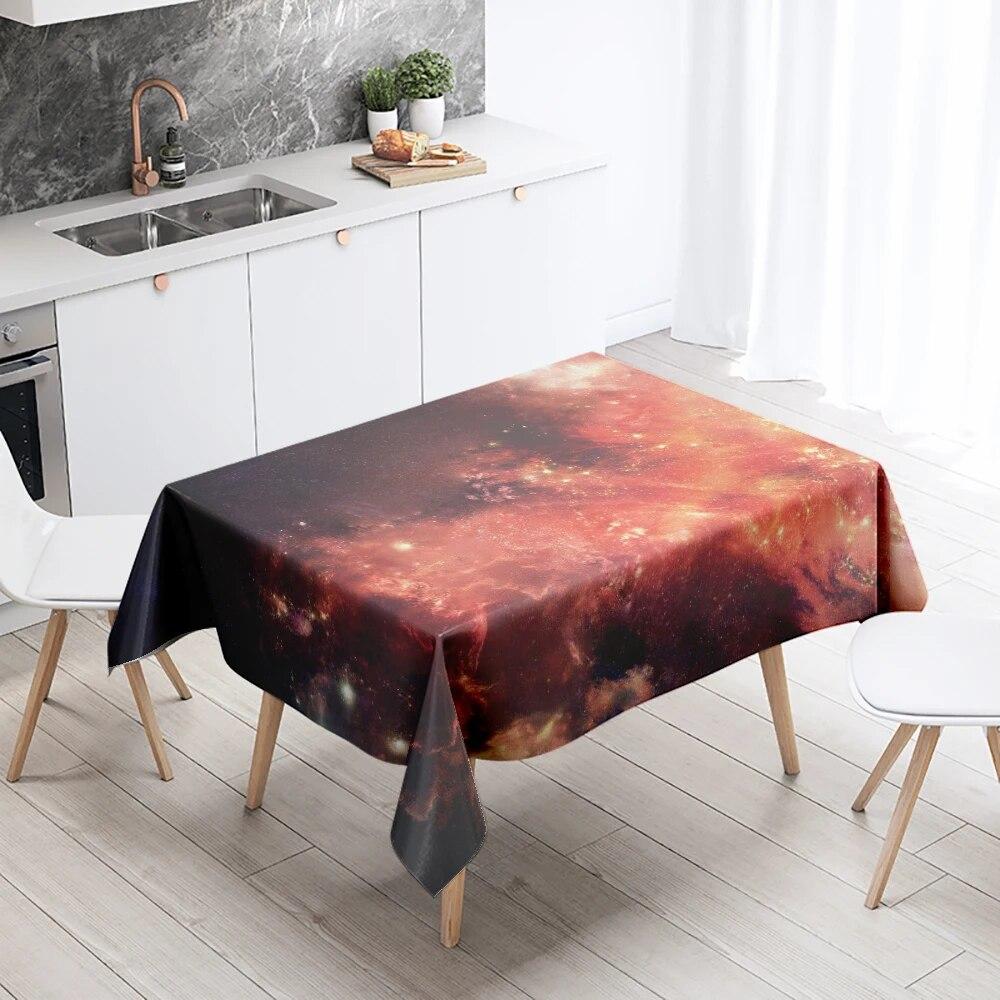 Față de masă color Tie Dye asortată Anti-pete impermeabilă Masă de bucătărie dreptunghiulară Decorare acasă