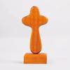 Wood Material Wood Cross Statue Handicraft Design Desktop Cross Ornament  Office Desktop
