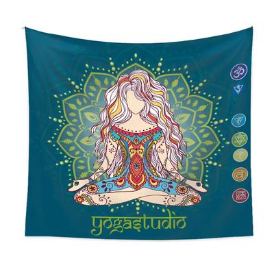 Indische Buddha-Statue Meditation 7 Chakra Wandteppich Wandbehang Mandala Wandteppich Psychedelisch Yoga Boho Dekor Hintergrund