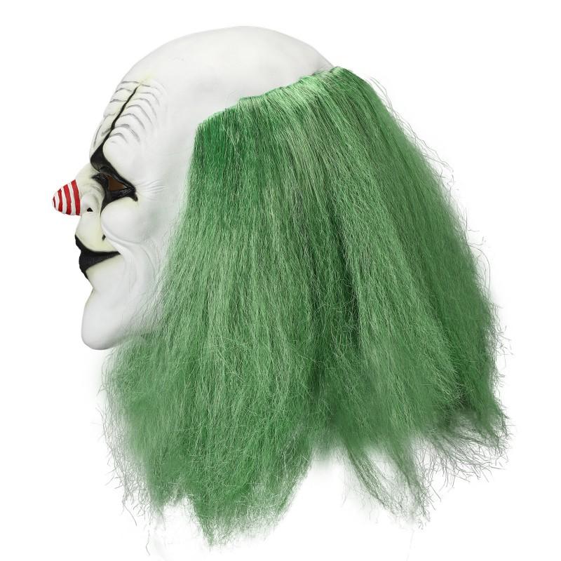 Halloween Gruselige Grüne Haare Clown Maske Erwachsene Latex Horror Böses Kostüm